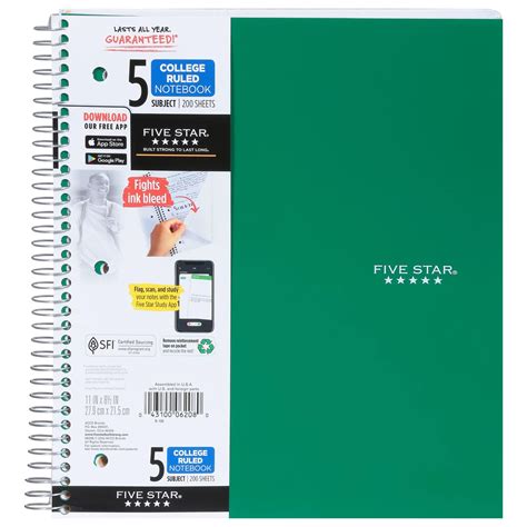 frys notebooks|Five Star® 5 Subject Wide Ruled Notebook .